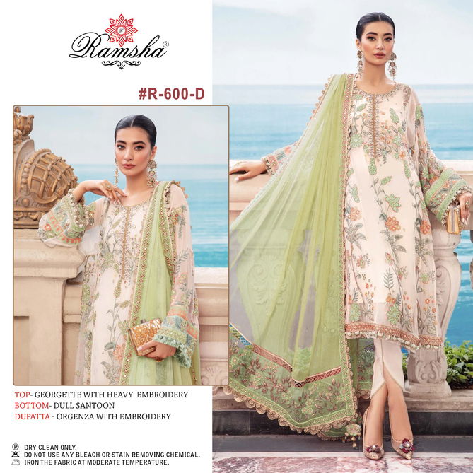 Ramsha R 600 Nx Georgette Pakistani Dress Material Catalog
